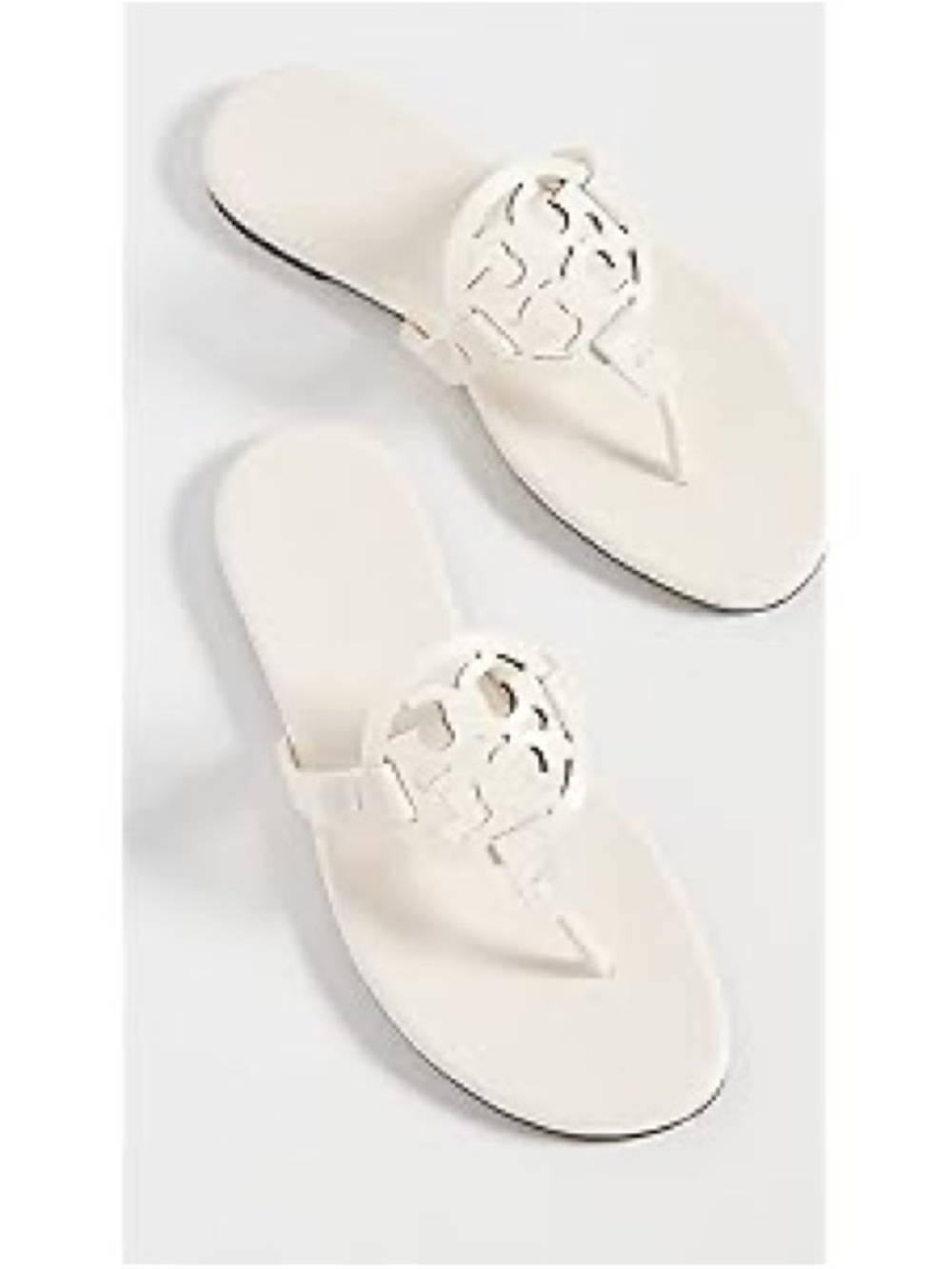 Tory Burch Women's Miller Soft Sandals, New Ivory, Off White, 5.5 Medium US - Picture 2 of 6